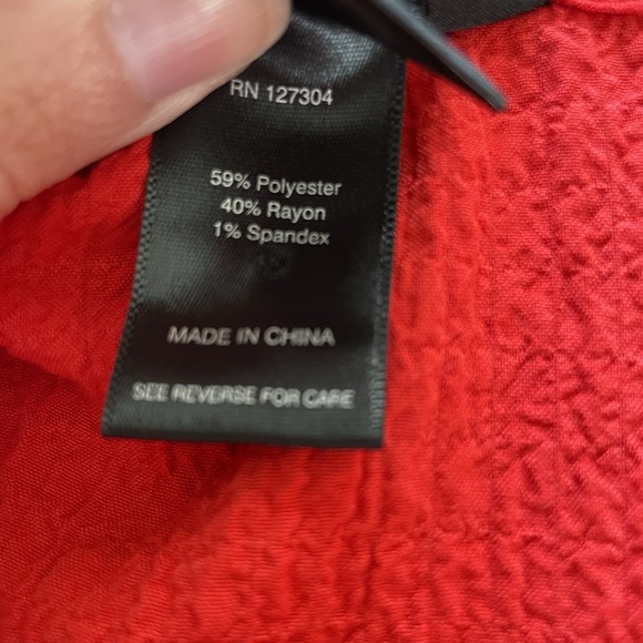 Ali Miles Women's Button Front Red Tunic Blouse XL 3/4 Sleeves Lagenlook Art - Picture 6 of 11